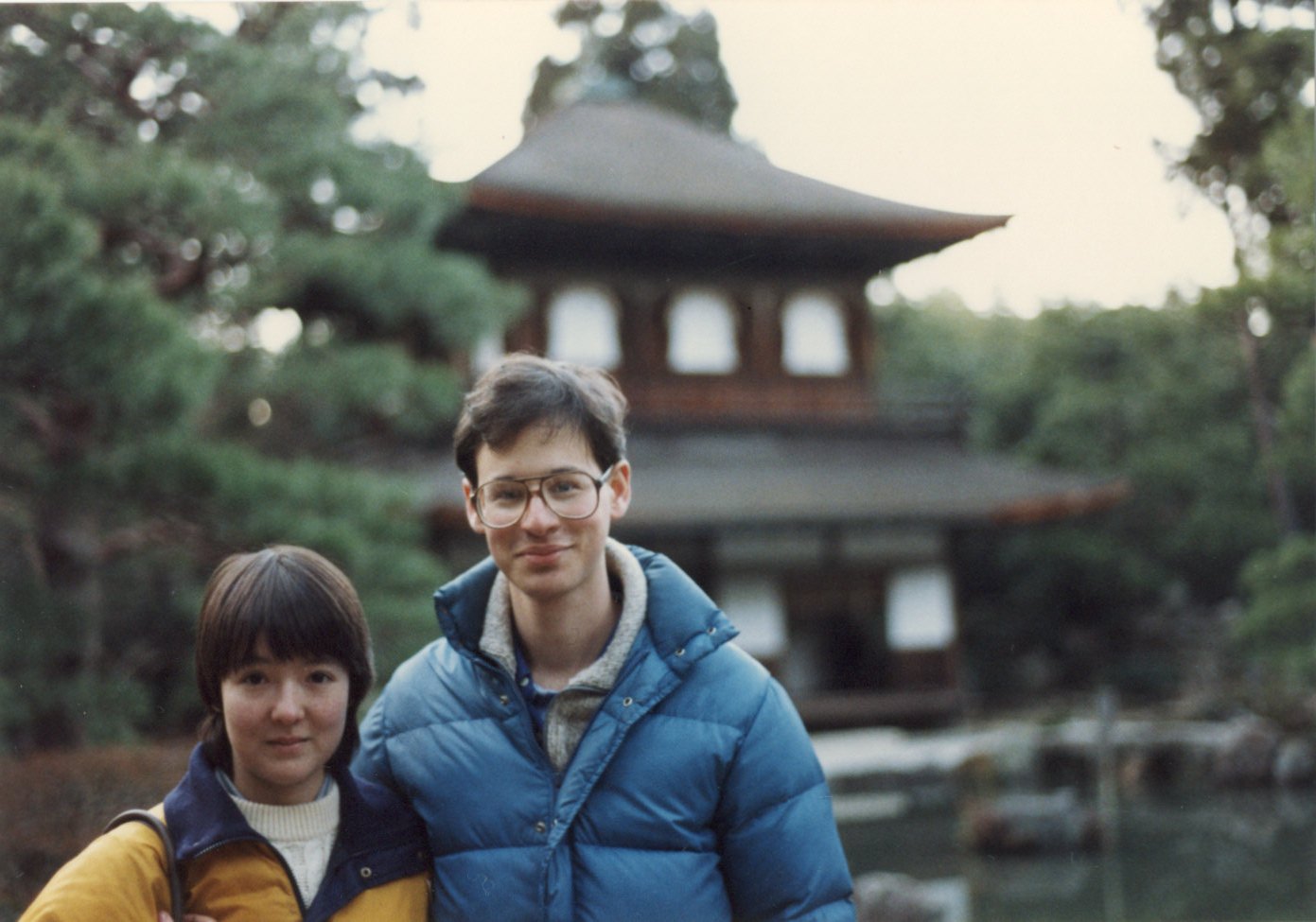 My husband and me in Kyoto (Jan. 1988)